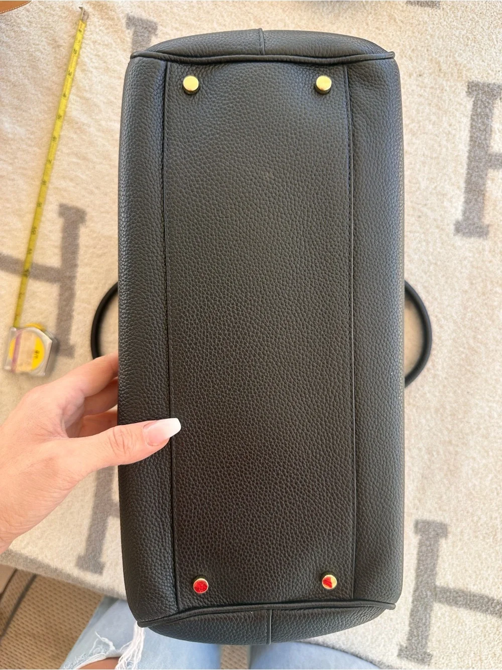kate spade Black Pebbled Leather Satchel with Gold Logo - Picture 5 of 11